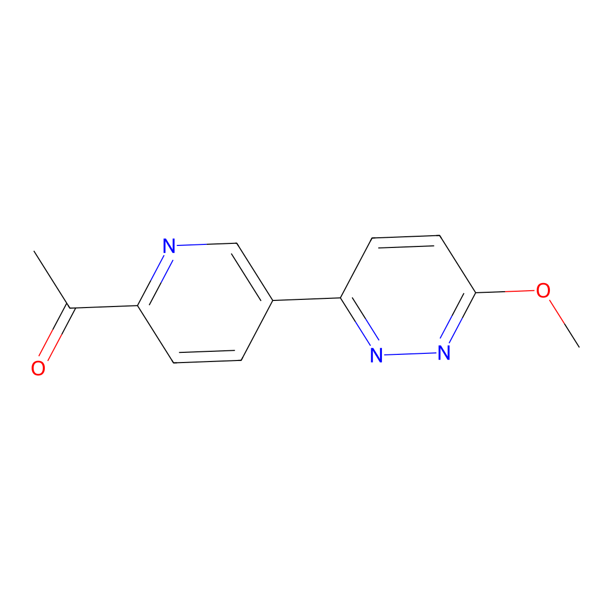 1-(5-(6-Methoxypyridazin-3-yl)pyridin-2-yl)ethanone molecular structure, CAS 1333222-24-4