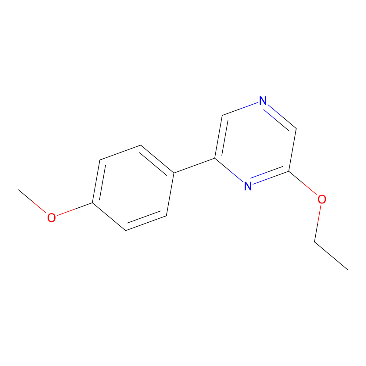 2-Ethoxy-6-(4-methoxyphenyl)pyrazine molecular structure, CAS 1333222-37-9