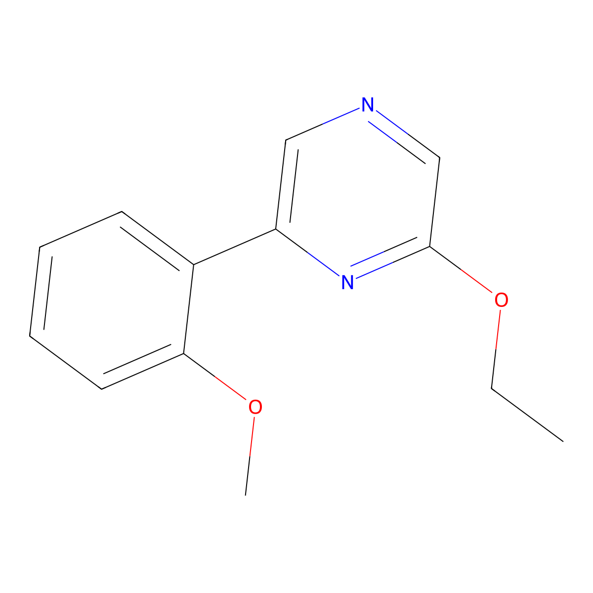 2-Ethoxy-6-(2-methoxyphenyl)pyrazine molecular structure, CAS 1333222-38-0