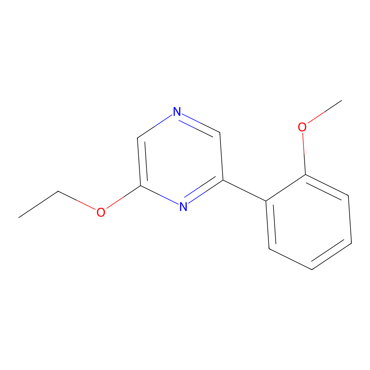 2-Ethoxy-6-(2-methoxyphenyl)pyrazine molecular structure, CAS 1333222-38-0