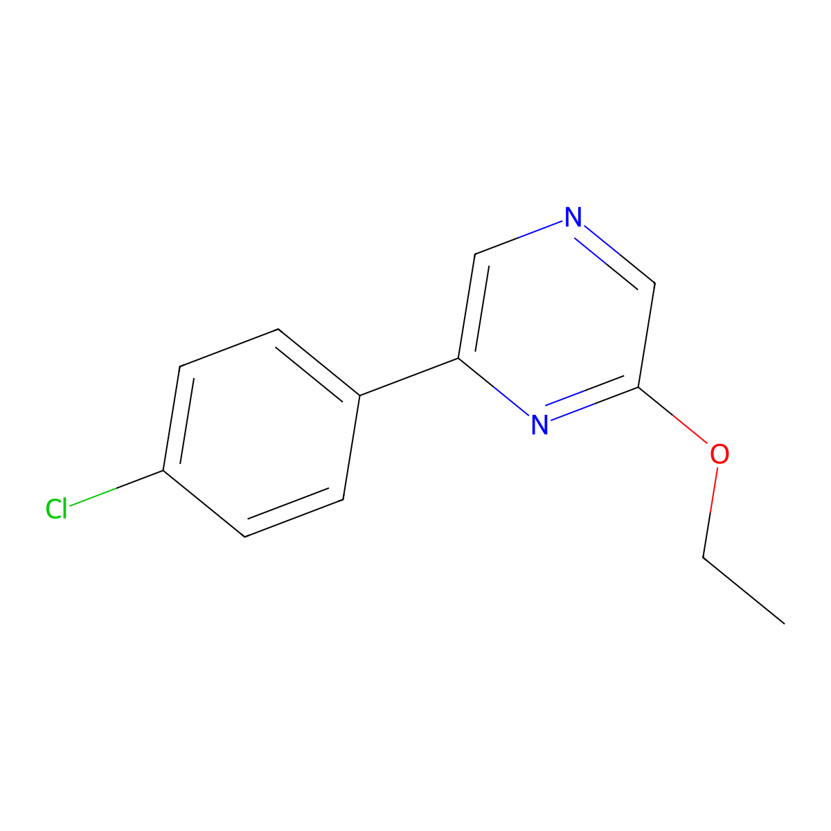 2-(4-Chlorophenyl)-6-ethoxypyrazine molecular structure, CAS 1333222-39-1