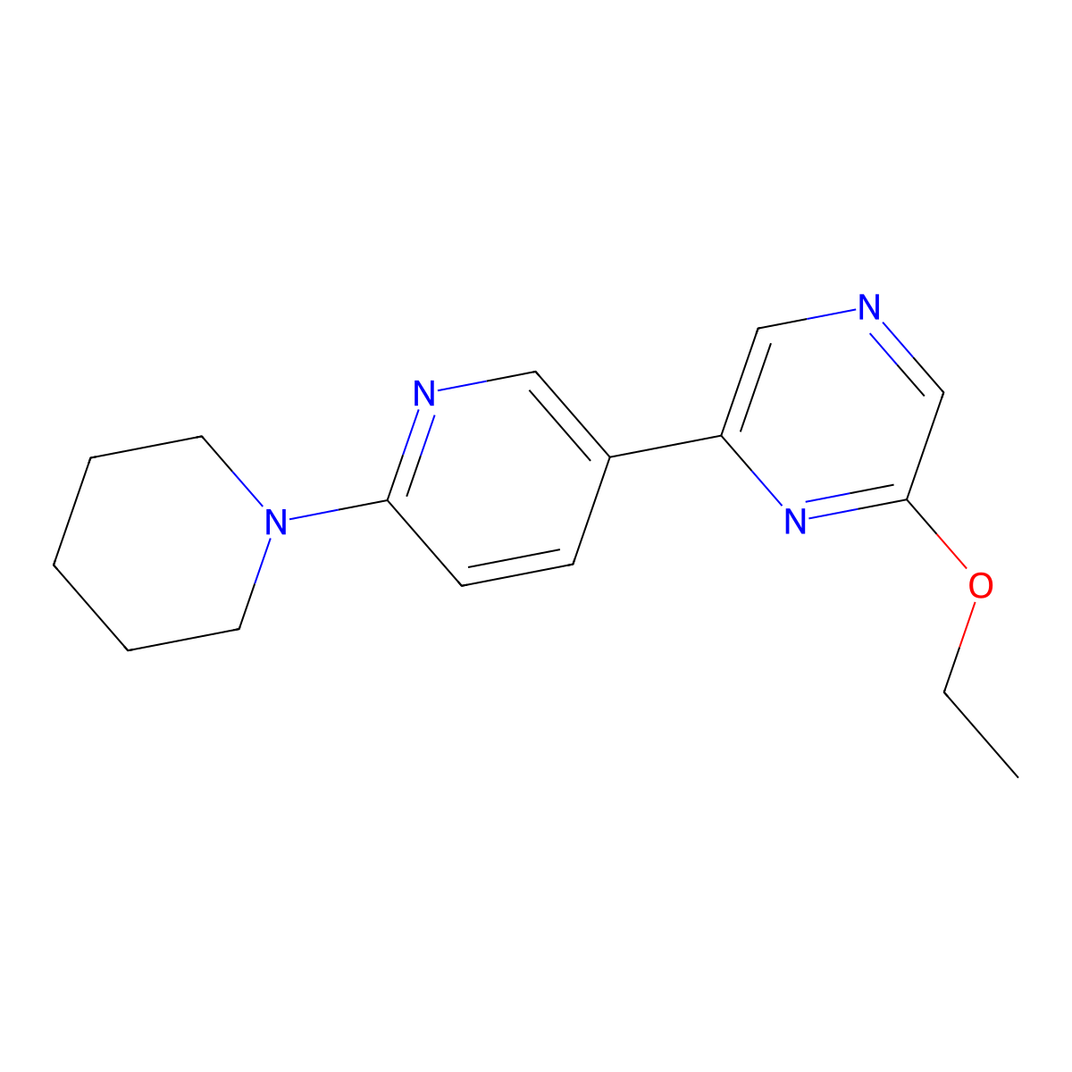 2-Ethoxy-6-(6-(piperidin-1-yl)pyridin-3-yl)pyrazine molecular structure, CAS 1333222-41-5