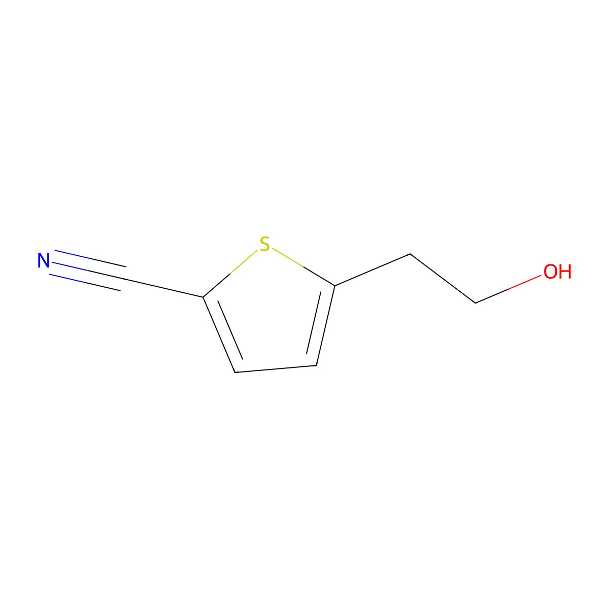 5-(2-Hydroxyethyl)thiophene-2-carbonitrile molecular structure, CAS 1333222-43-7