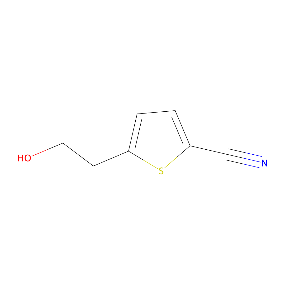 5-(2-Hydroxyethyl)thiophene-2-carbonitrile molecular structure, CAS 1333222-43-7