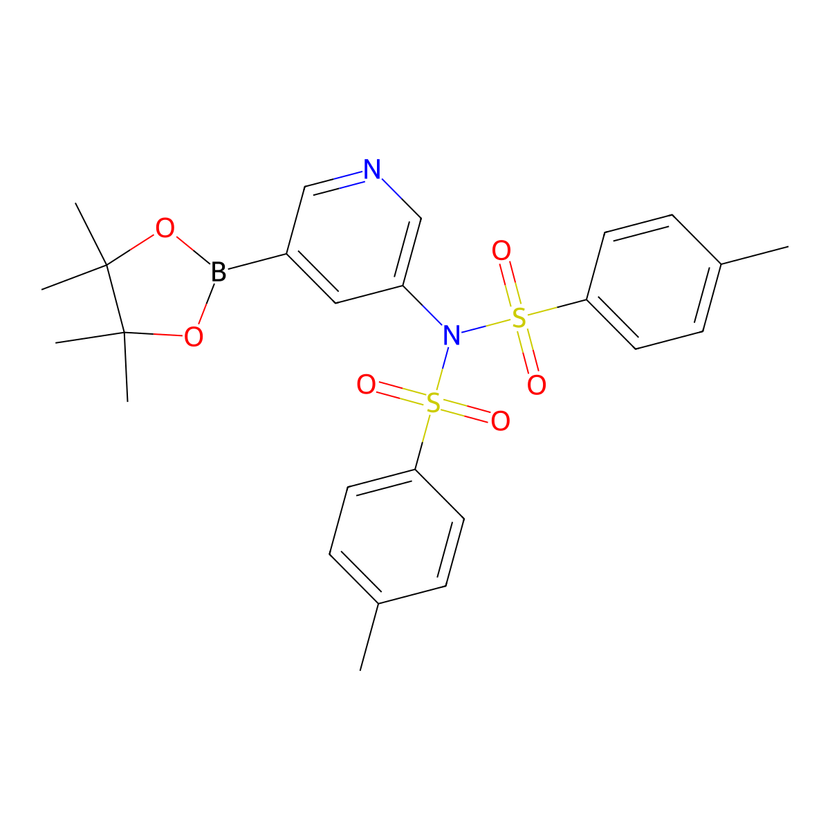 4-Methyl-n-(5-(4,4,5,5-tetramethyl-1,3,2-dioxaborolan-2-yl)pyridin-3-yl)-n-tosylbenzenesulfonamide molecular structure, CAS 1333222-50-6