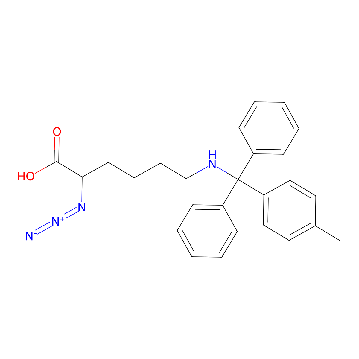 N3-L-Lys(Mtt)-OH molecular structure, CAS 1333231-26-7