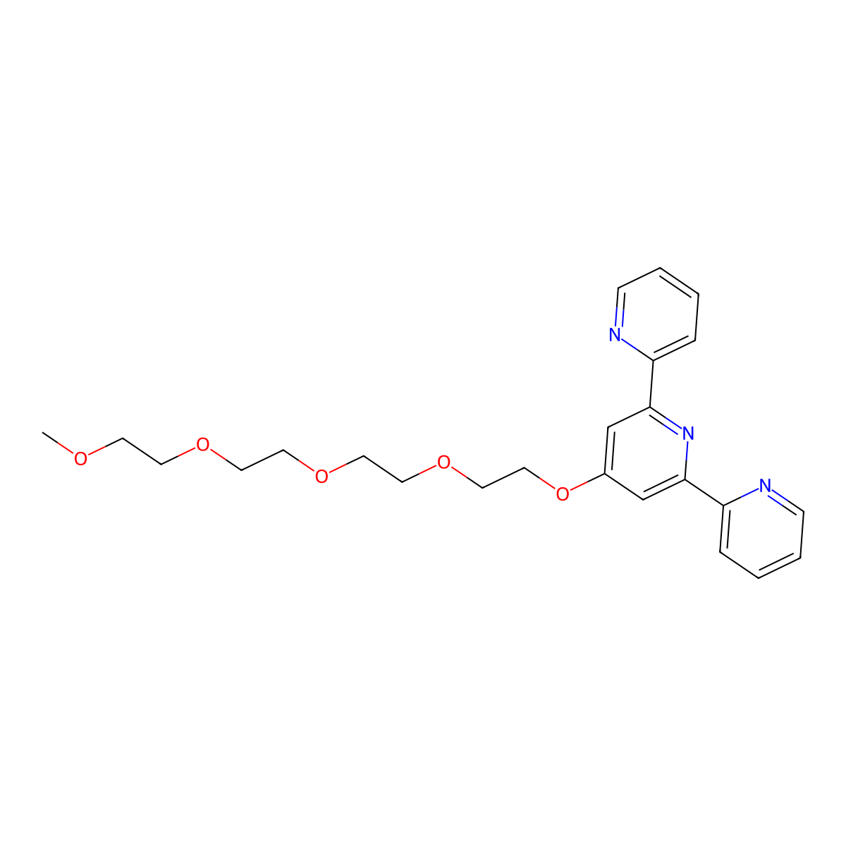 6-(Pyridin-2-yl)-4-(2,5,8,11-tetraoxatridecan-13-yloxy)-2,2'-bipyridine molecular structure, CAS 1333238-27-9