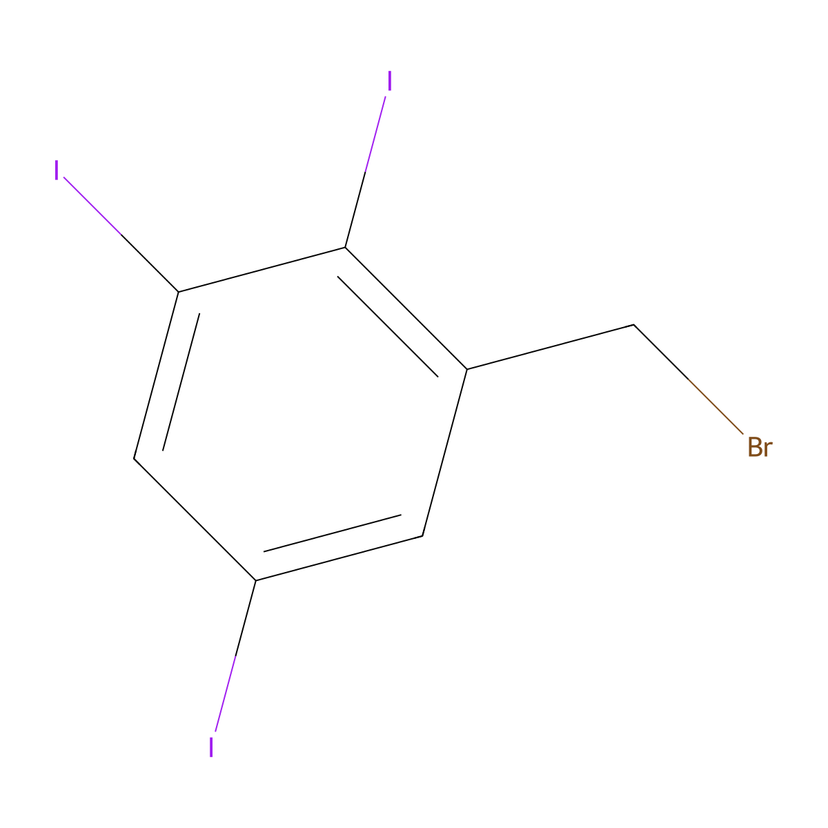 1-(Bromomethyl)-2,3,5-triiodobenzene molecular structure, CAS 1333240-71-3