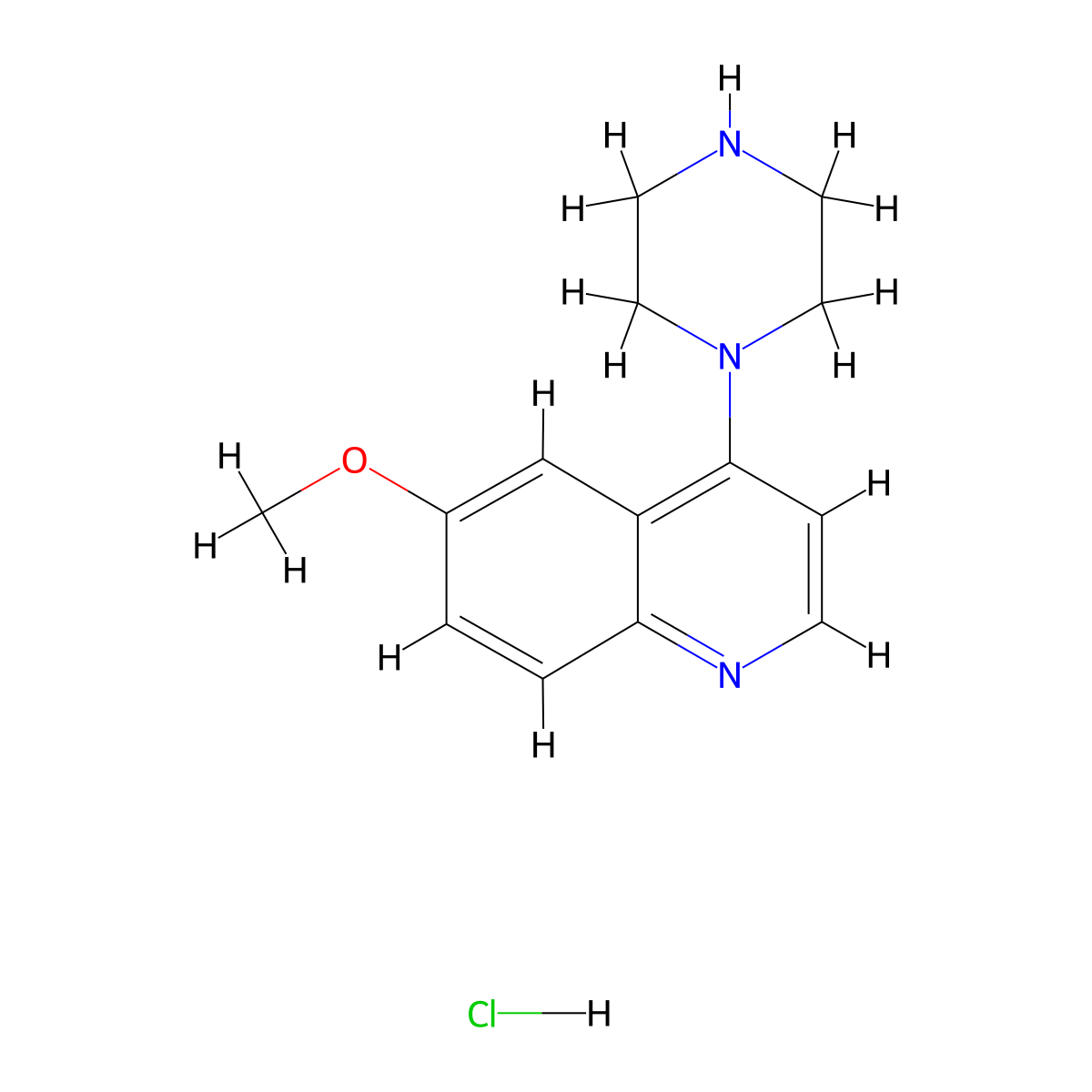 6-Methoxy-4-(piperazin-1-yl)quinoline Hydrochloride molecular structure, CAS 1333249-14-1