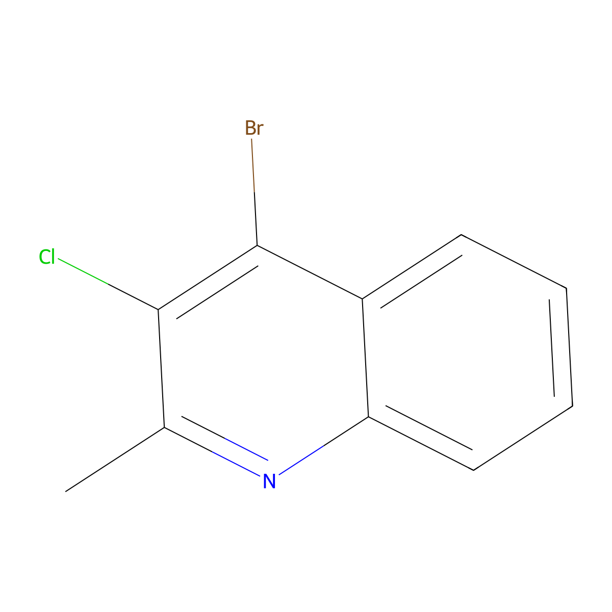 4-Bromo-3-chloro-2-methylquinoline molecular structure, CAS 1333250-12-6