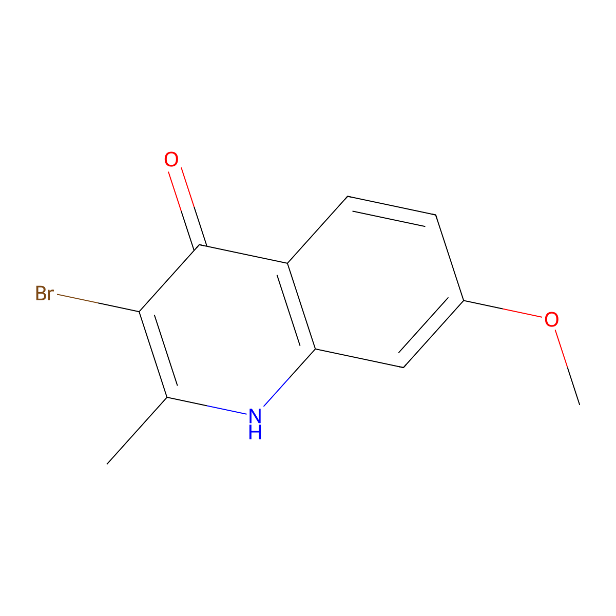 3-Bromo-7-methoxy-2-methylquinolin-4-ol molecular structure, CAS 1333252-01-9