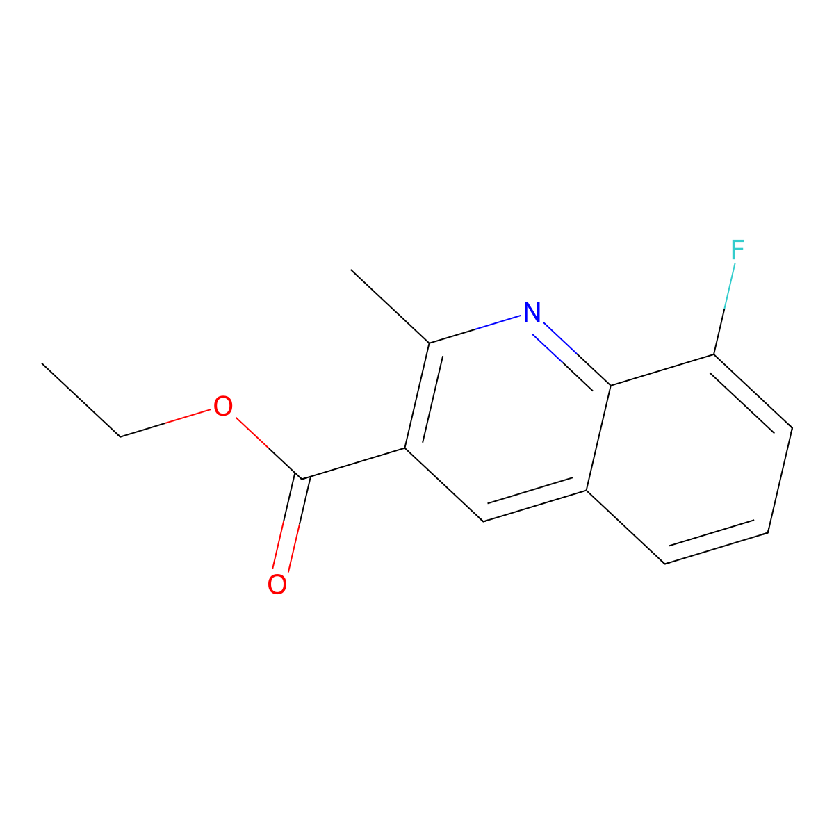 8-Fluoro-2-methylquinoline-3-carboxylic acid ethyl ester molecular structure, CAS 1333253-62-5