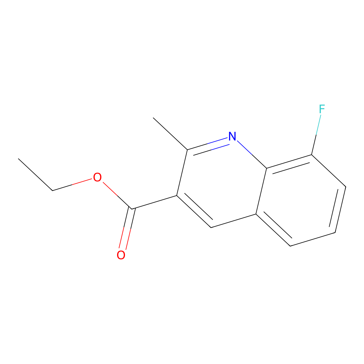 8-Fluoro-2-methylquinoline-3-carboxylic acid ethyl ester molecular structure, CAS 1333253-62-5