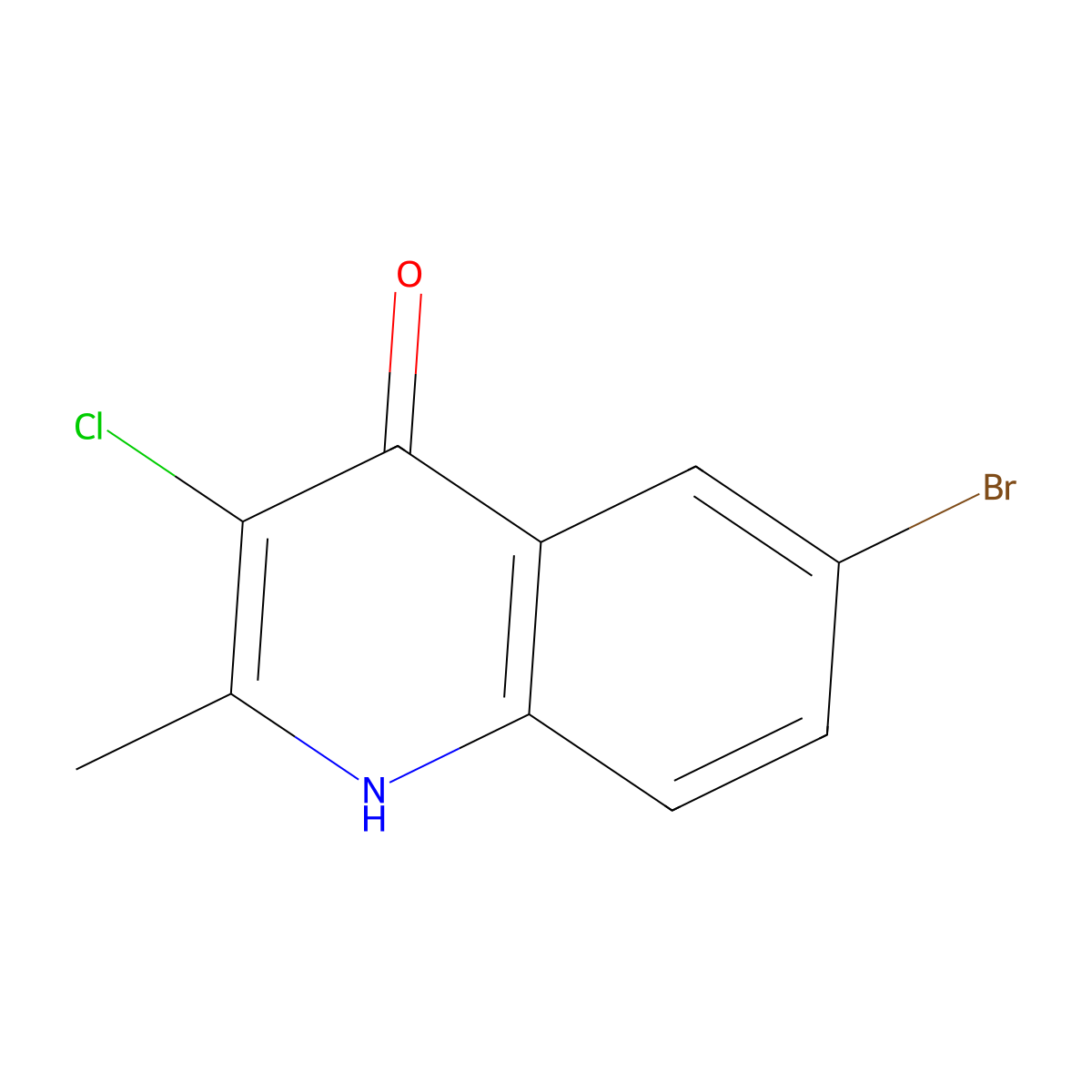 6-Bromo-3-chloro-4-hydroxy-2-methylquinoline molecular structure, CAS 1333254-43-5