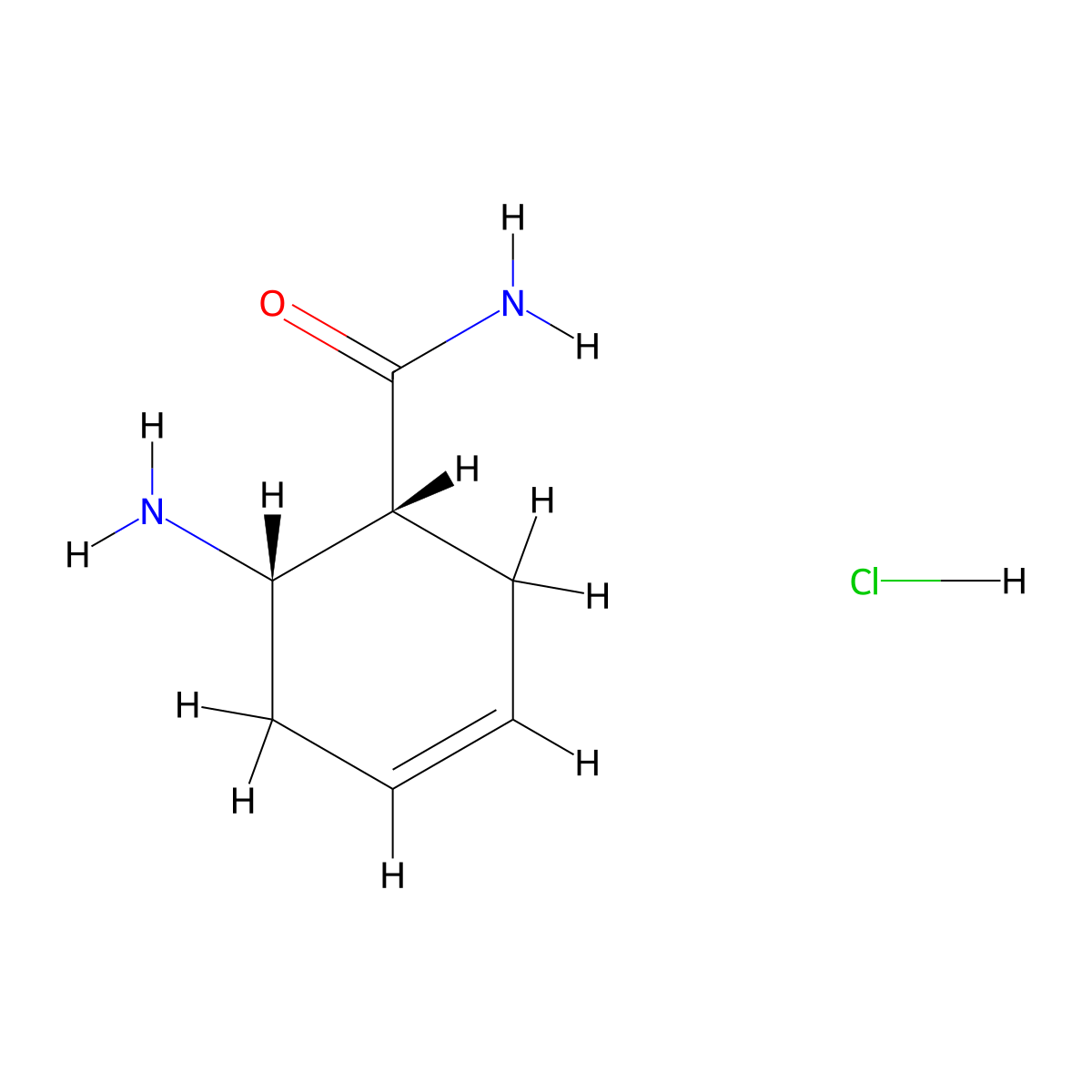 cis-6-Amino-cyclohex-3-enecarboxylic acid amide hydrochloride molecular structure, CAS 1333254-96-8