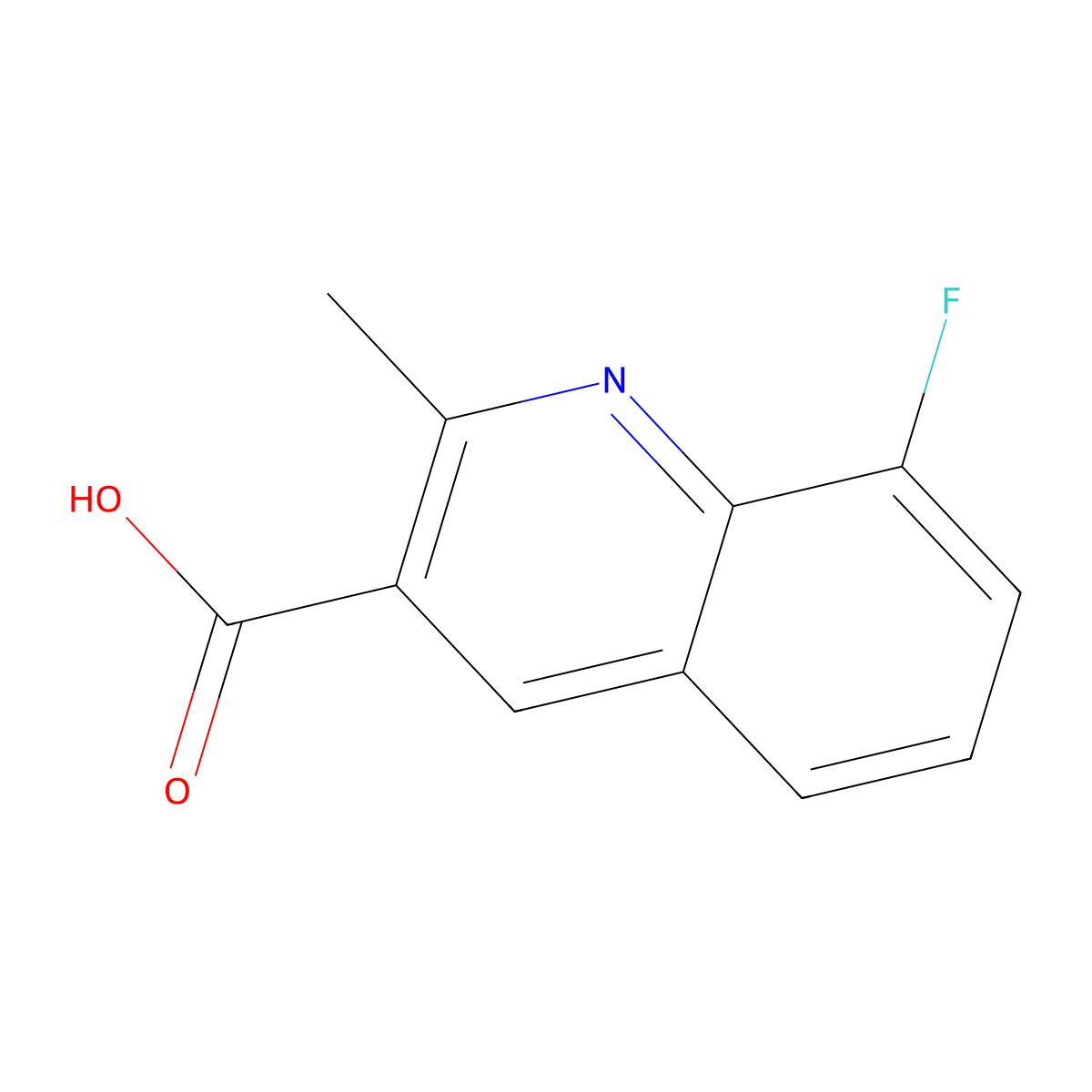 8-Fluoro-2-methylquinoline-3-carboxylic acid molecular structure, CAS 1333255-09-6