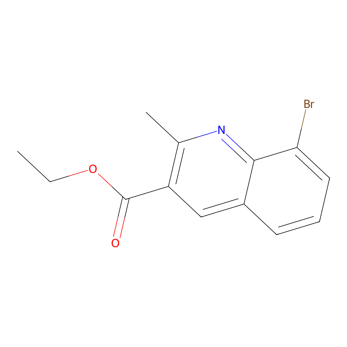 8-Bromo-2-methylquinoline-3-carboxylic acid ethyl ester molecular structure, CAS 1333255-21-2