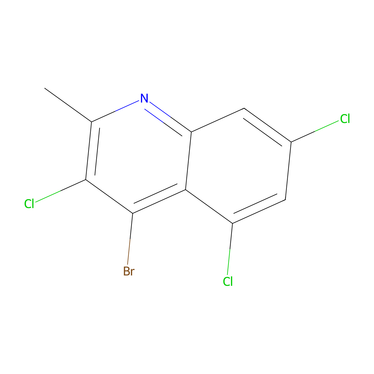 4-Bromo-3,5,7-trichloro-2-methylquinoline molecular structure, CAS 1333255-86-9