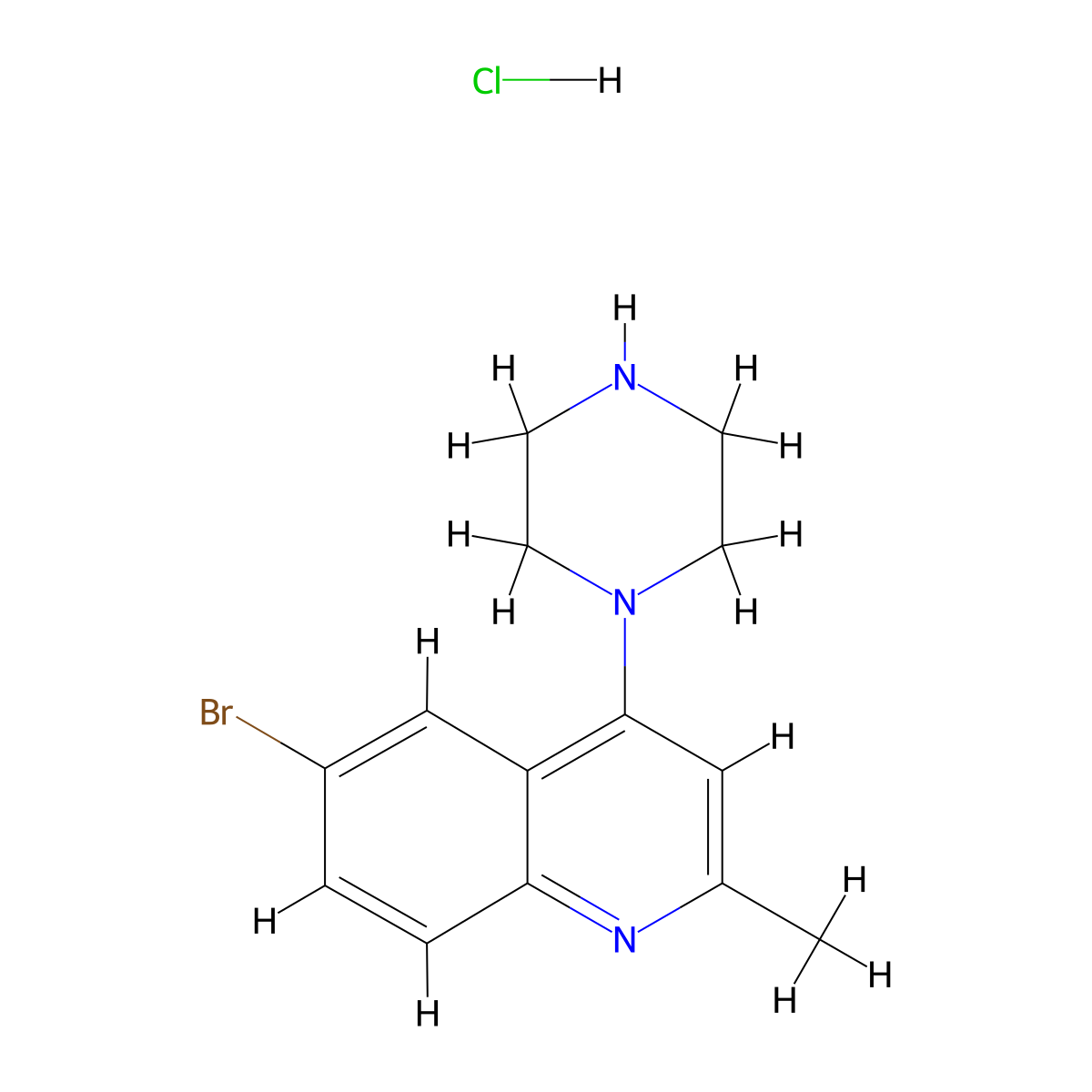 6-Bromo-2-methyl-4-(piperazin-1-yl)quinoline Hydrochloride molecular structure, CAS 1333256-43-1