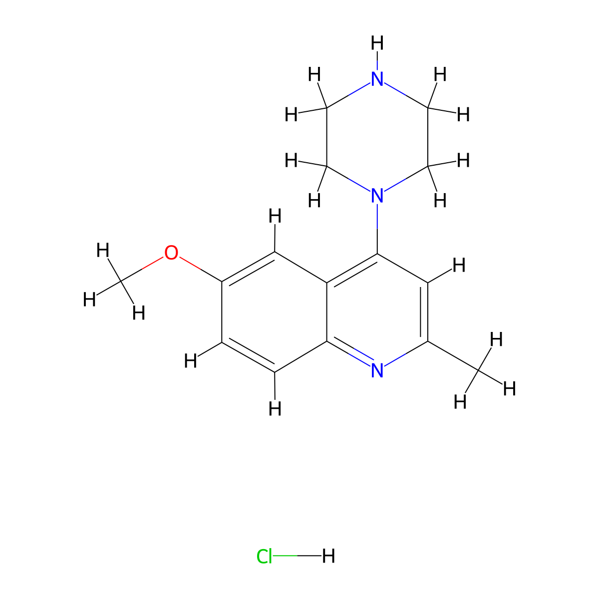 6-Methoxy-2-methyl-4-(piperazin-1-yl)quinoline Hydrochloride molecular structure, CAS 1333256-88-4