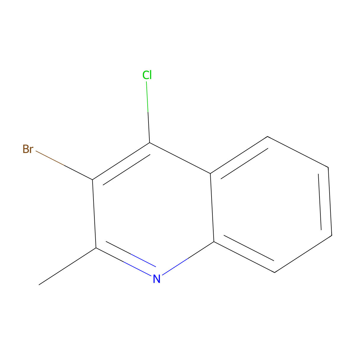 3-Bromo-4-chloro-2-methylquinoline molecular structure, CAS 1333256-98-6