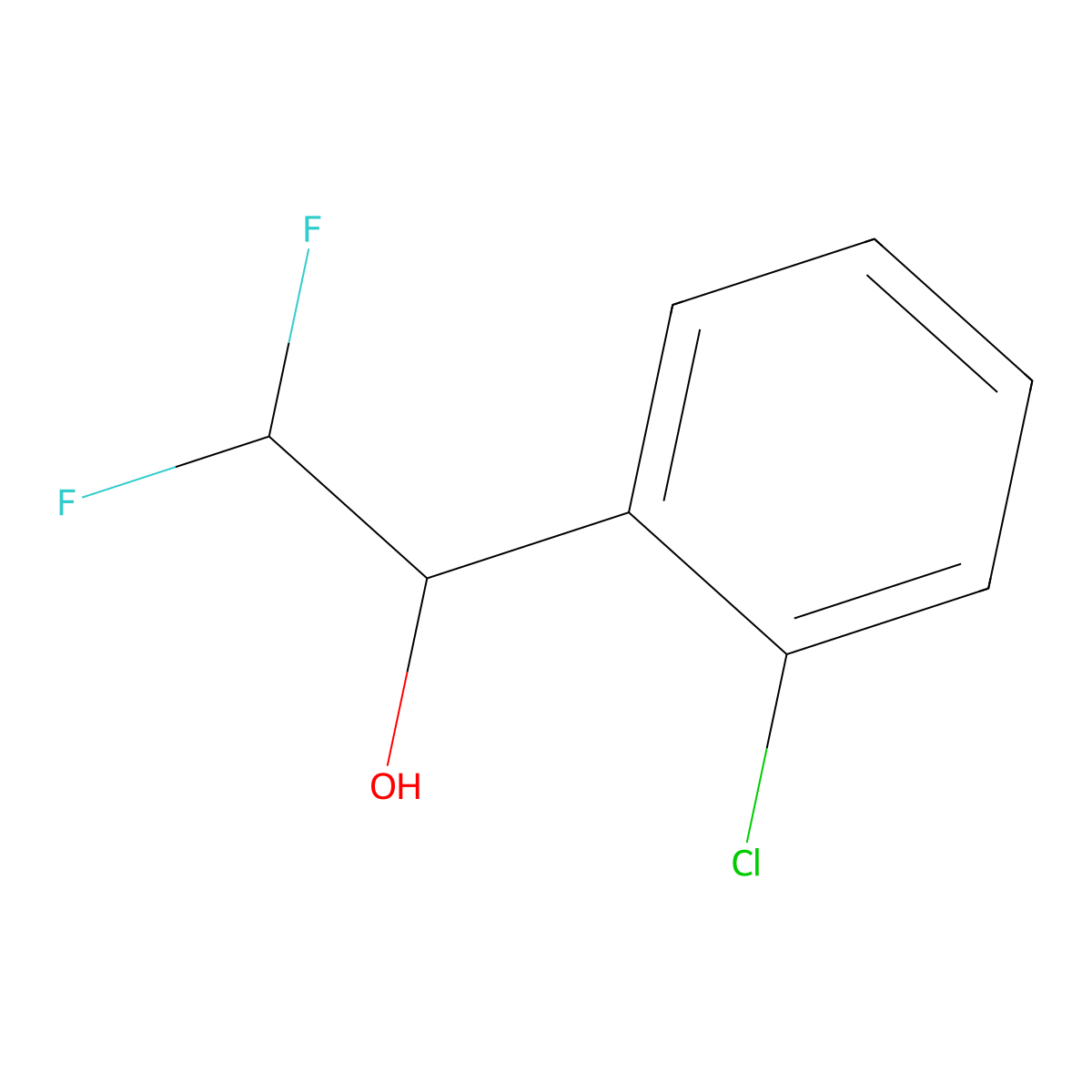 1-(2-Chlorophenyl)-2,2-difluoroethan-1-ol molecular structure, CAS 1333259-51-0