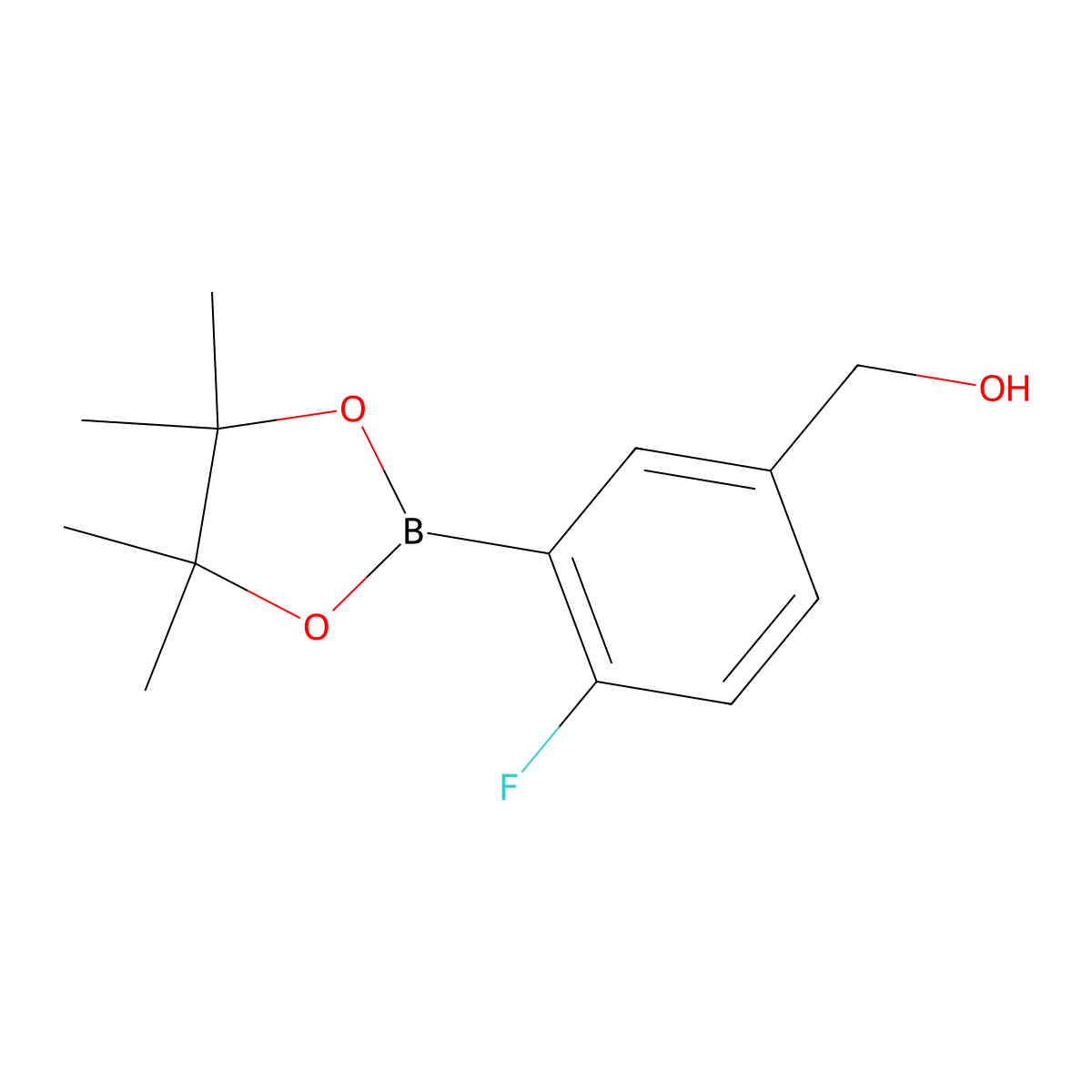 [4-Fluoro-3-(tetramethyl-1,3,2-dioxaborolan-2-yl)phenyl]methanol molecular structure, CAS 1333264-06-4