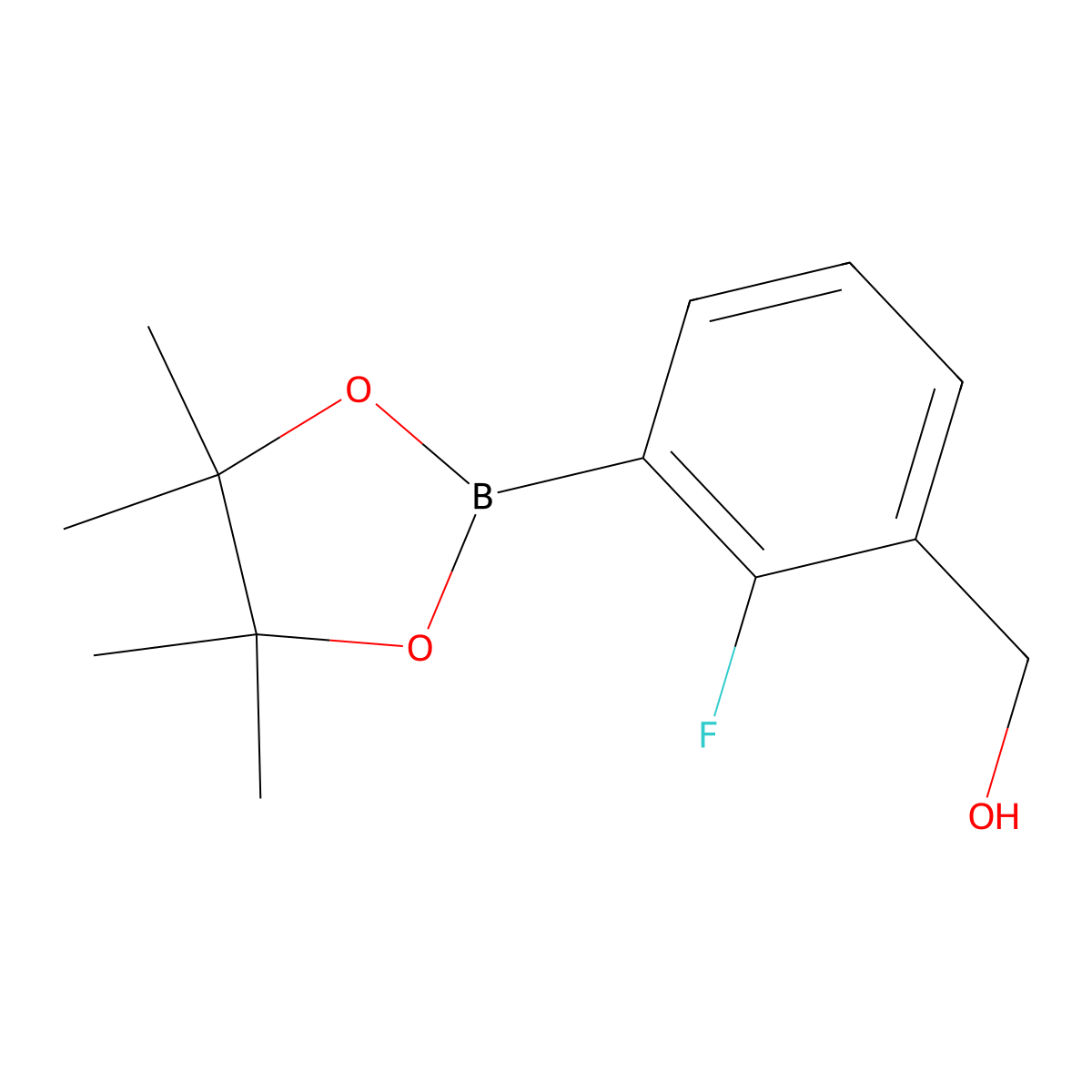 (2-Fluoro-3-(4,4,5,5-tetramethyl-1,3,2-dioxaborolan-2-yl)phenyl)methanol molecular structure, CAS 1333264-07-5
