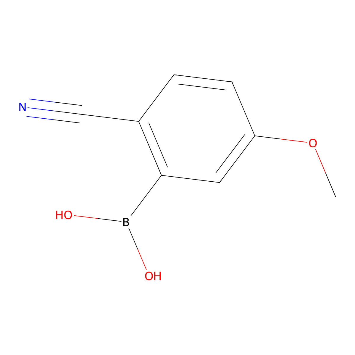 (2-Cyano-5-methoxyphenyl)boronic acid molecular structure, CAS 1333265-27-2