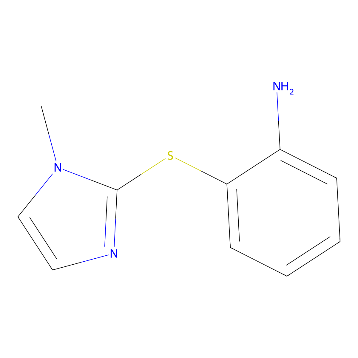 2-[(1-methyl-1H-imidazol-2-yl)sulfanyl]aniline molecular structure, CAS 133328-77-5