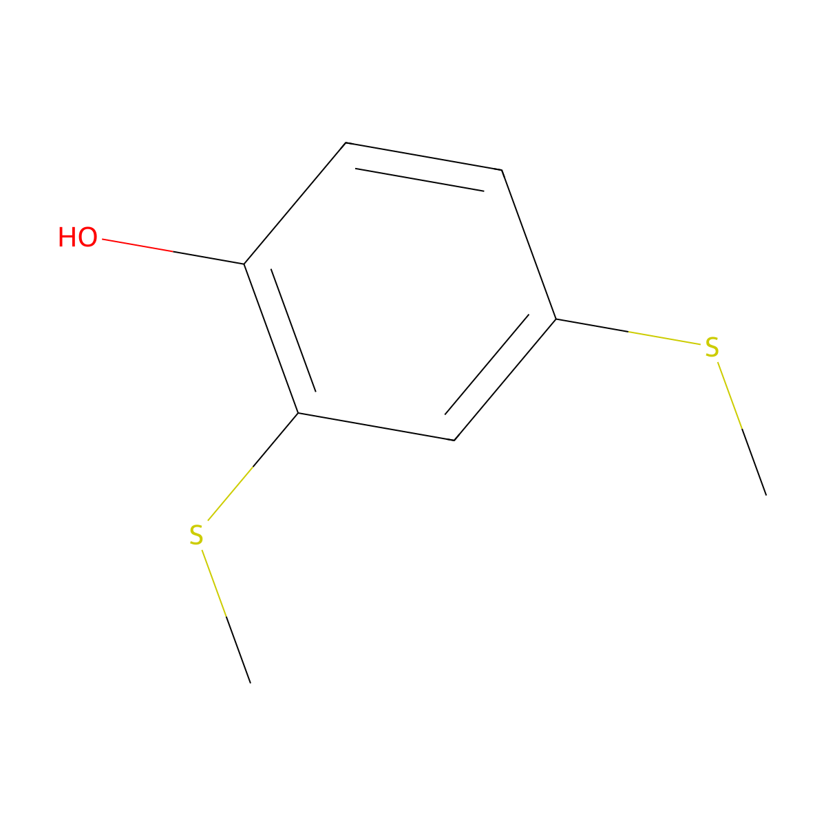 2,4-Bis(methylthio)phenol molecular structure, CAS 13333-48-7