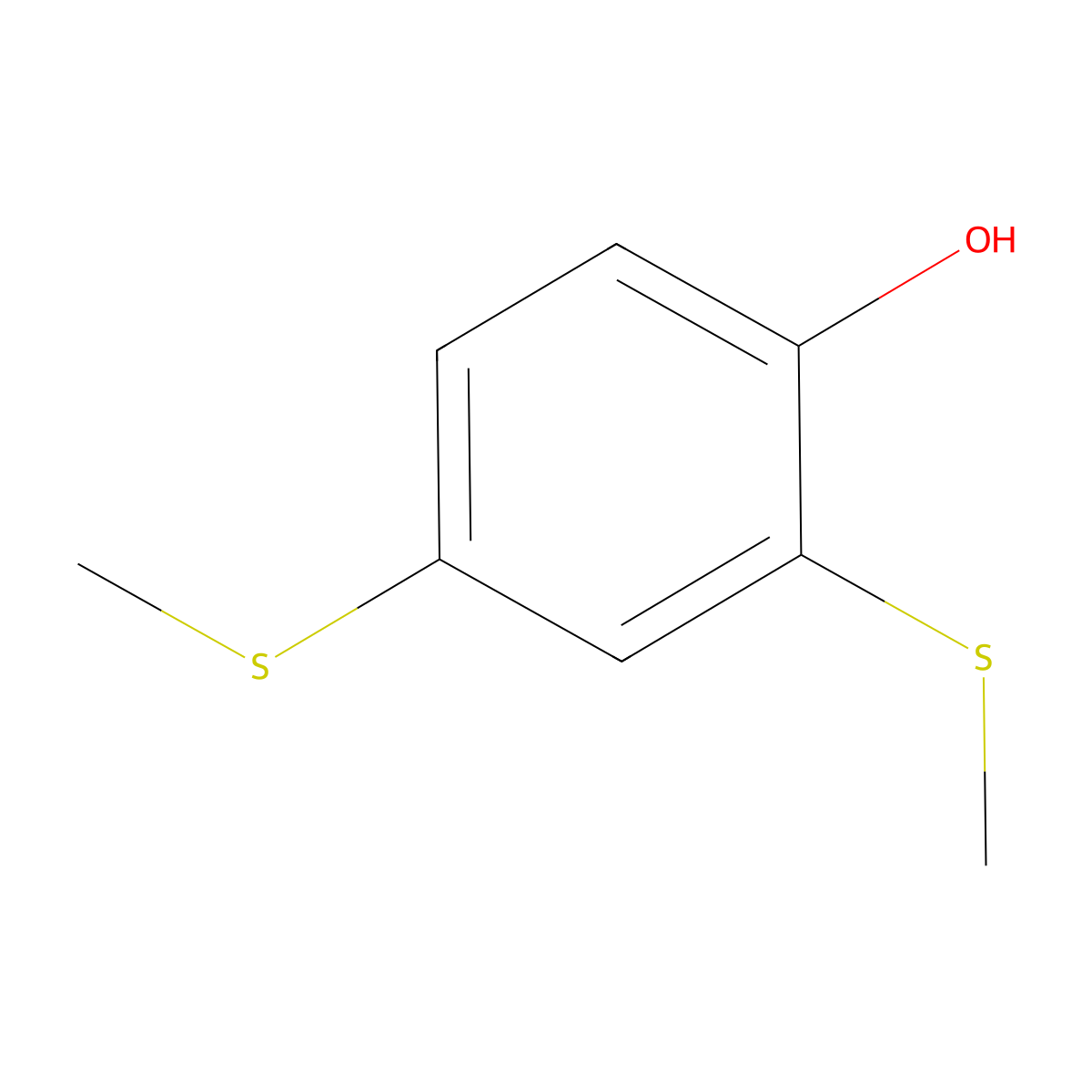2,4-Bis(methylthio)phenol molecular structure, CAS 13333-48-7