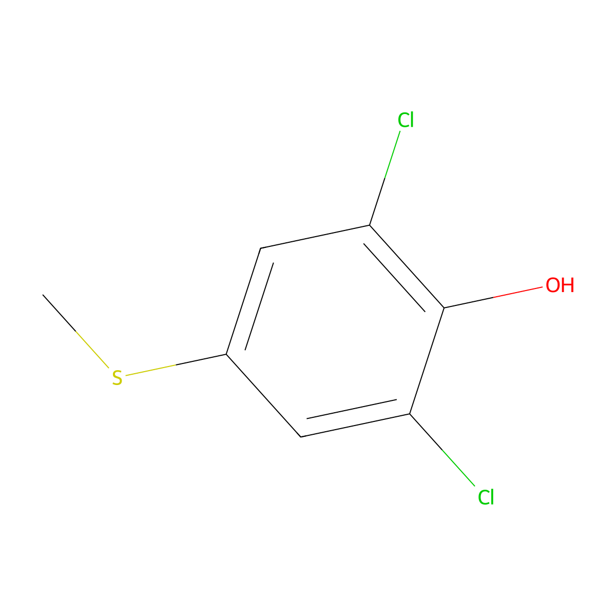 2,6-Dichloro-4-(methylsulfanyl)phenol molecular structure, CAS 13333-77-2