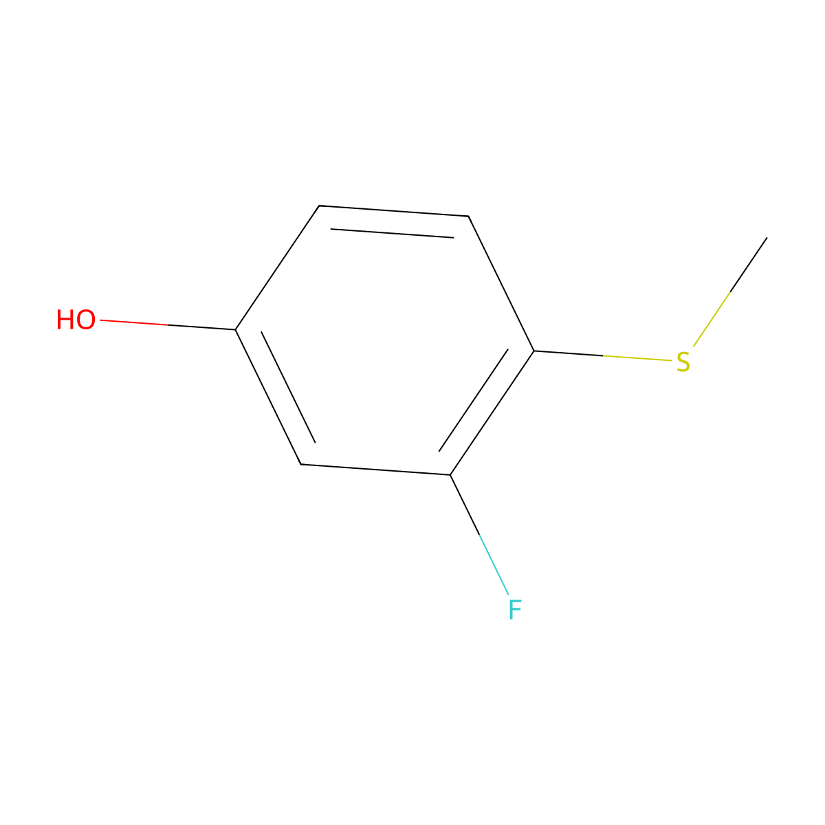 3-Fluoro-4-(methylthio)phenol molecular structure, CAS 13333-79-4