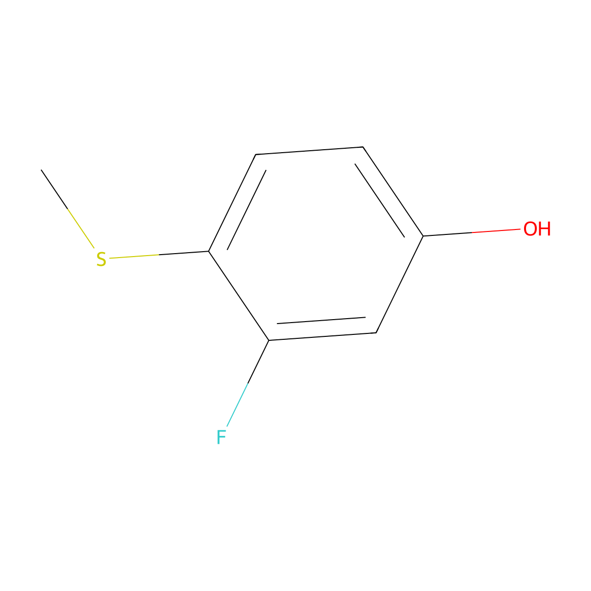 3-Fluoro-4-(methylthio)phenol molecular structure, CAS 13333-79-4