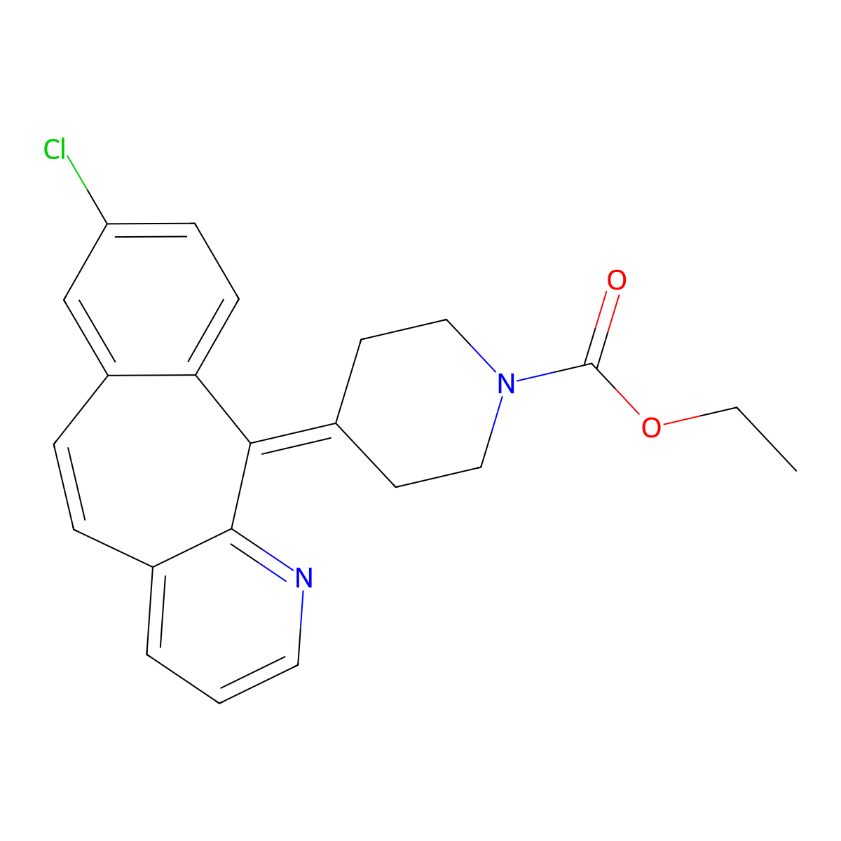 Loratadine impurity I molecular structure, CAS 133330-56-0