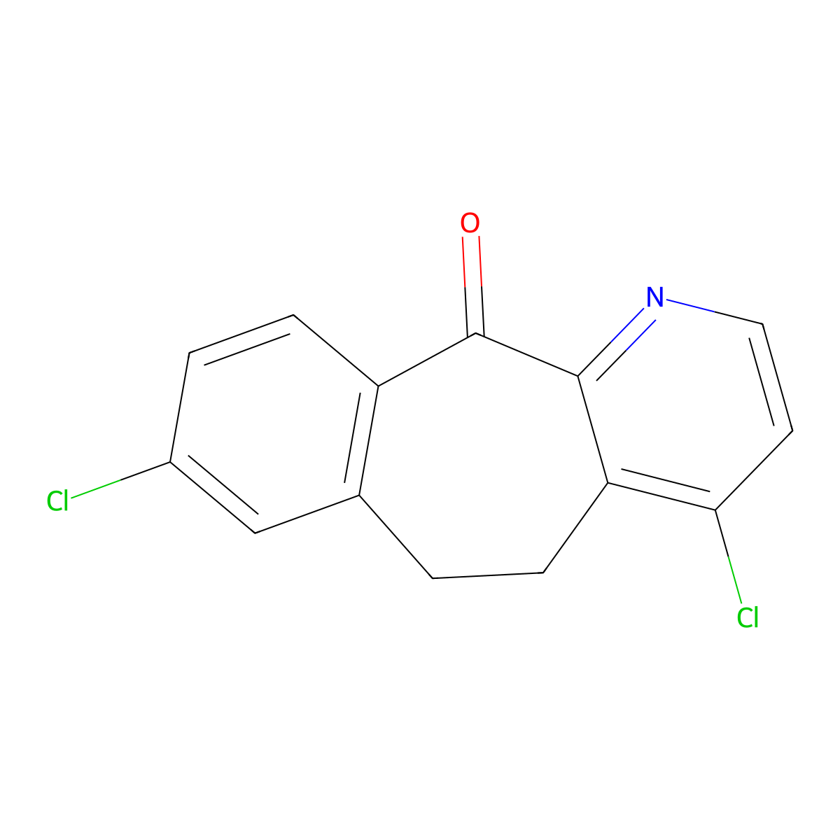 4,8-Dichloro-5,6-dihydro-11H-benzo(5,6)cyclohepta(1,2-b)pyridin-11-one molecular structure, CAS 133330-60-6