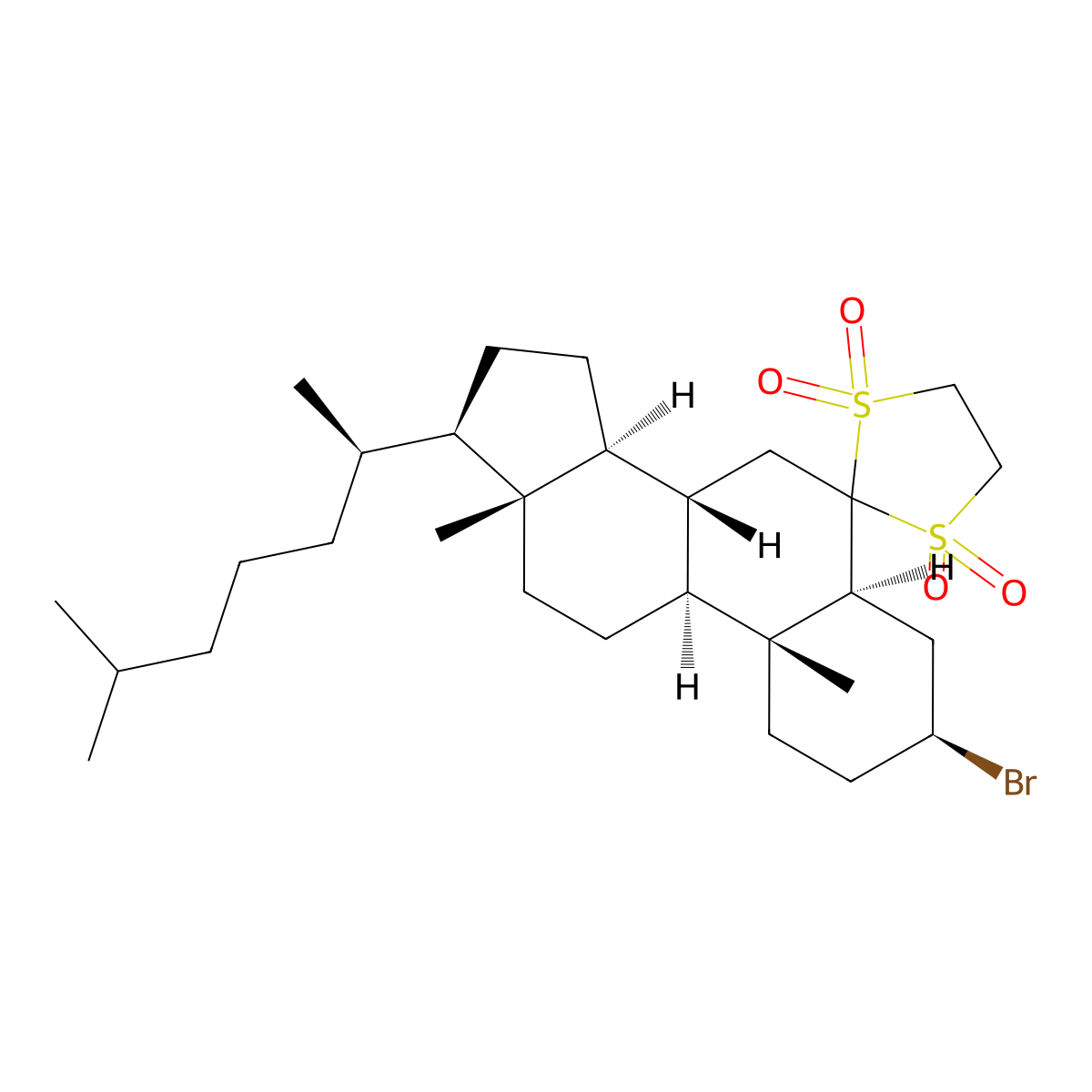 3beta-Bromo-6,6-(ethylenedisulfonyl)-5alpha-cholestane molecular structure, CAS 133331-34-7