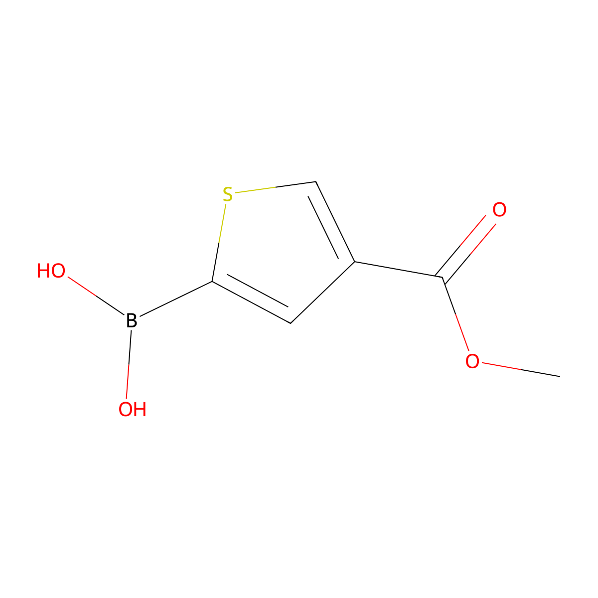 (4-(Methoxycarbonyl)thiophen-2-yl)boronic acid molecular structure, CAS 1333313-18-0