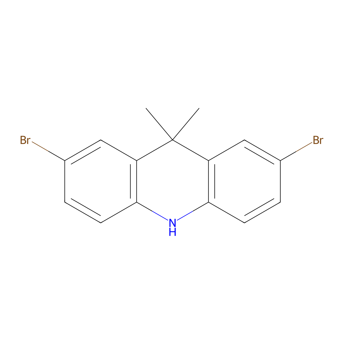 2,7-Dibromo-9,9-dimethyl-9,10-dihydroacridine molecular structure, CAS 1333316-35-0