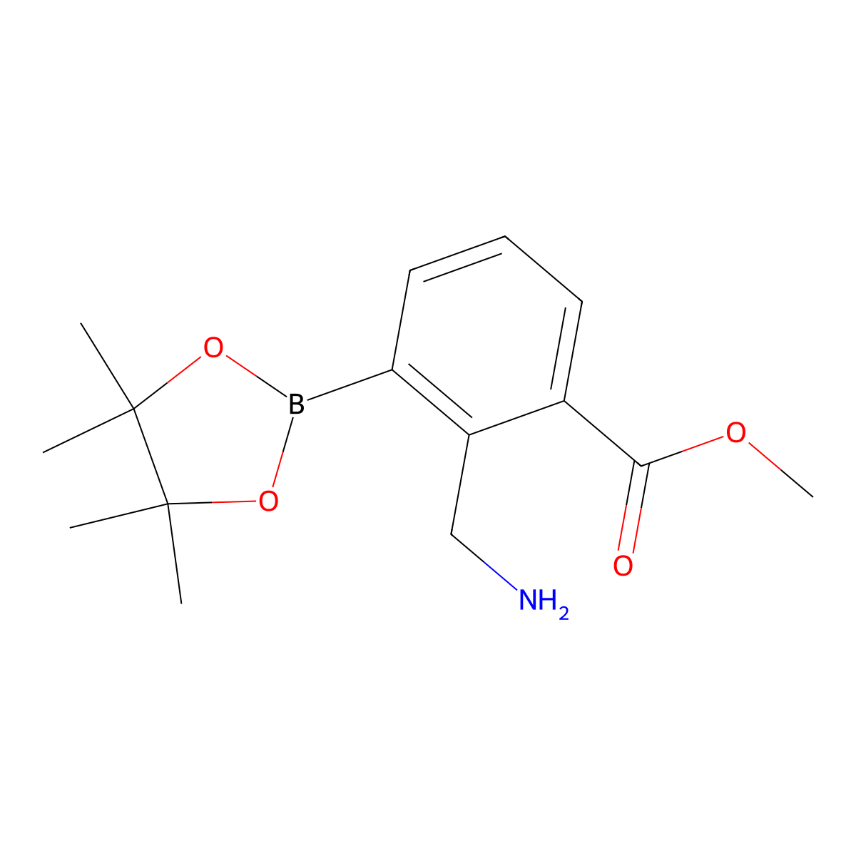 Methyl 2-(aminomethyl)-3-(4,4,5,5-tetramethyl-1,3,2-dioxaborolan-2-yl)benzoate molecular structure, CAS 1333319-47-3