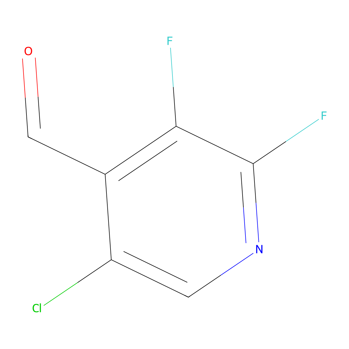5-Chloro-2,3-difluoropyridine-4-carbaldehyde molecular structure, CAS 1333319-52-0