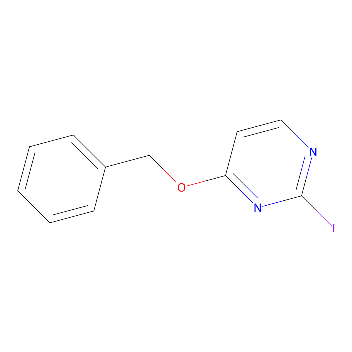 4-(Benzyloxy)-2-iodopyrimidine molecular structure, CAS 1333319-56-4
