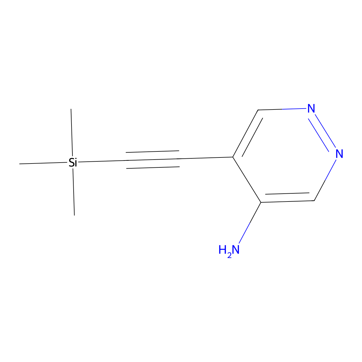 5-((Trimethylsilyl)ethynyl)pyridazin-4-amine molecular structure, CAS 1333319-58-6