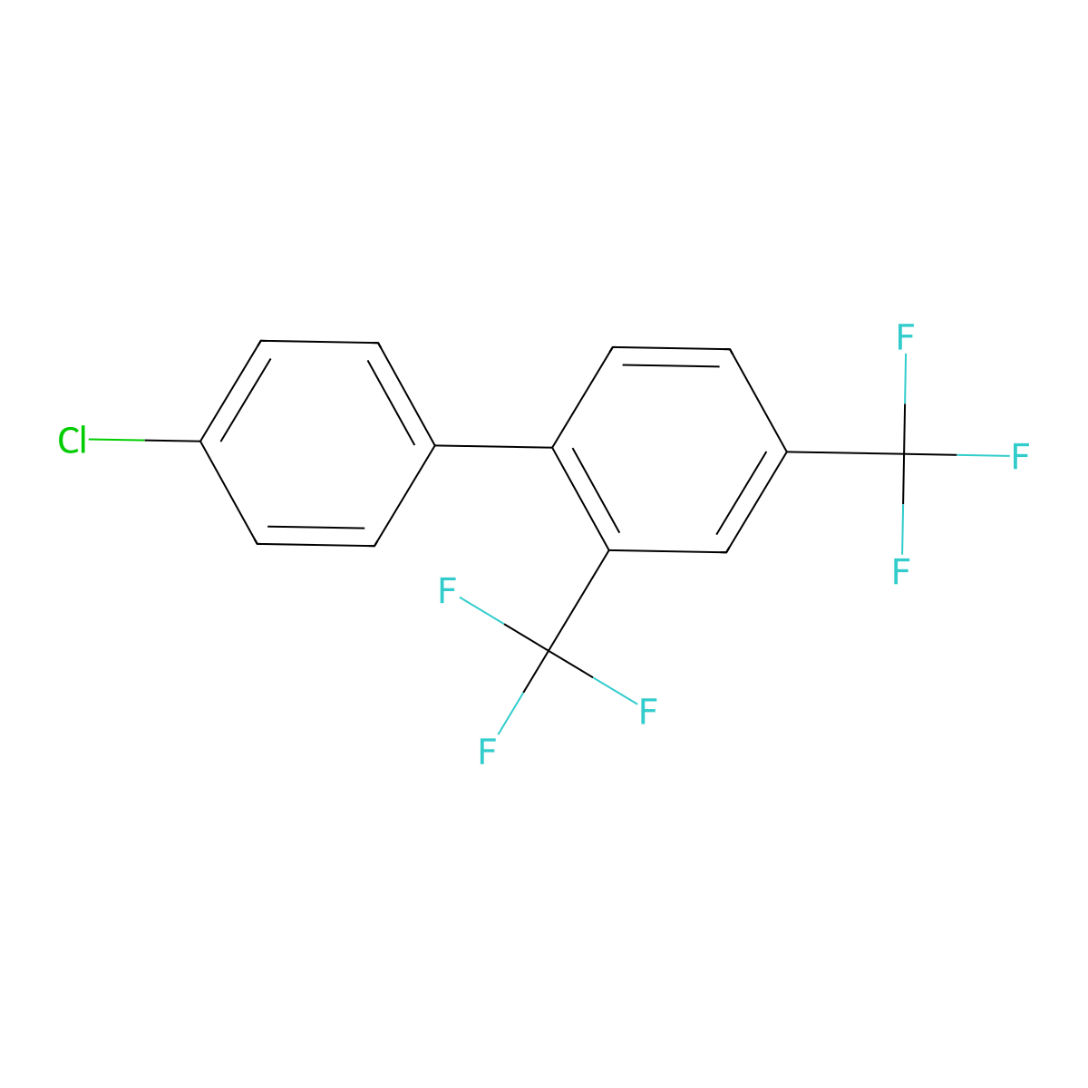 4'-Chloro-2,4-bis(trifluoromethyl)-1,1'-biphenyl molecular structure, CAS 1333319-59-7