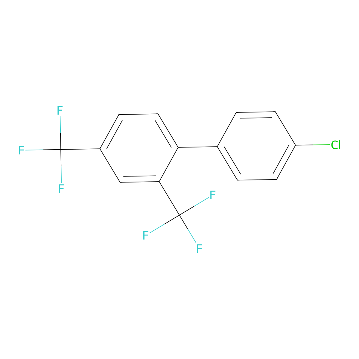 4'-Chloro-2,4-bis(trifluoromethyl)-1,1'-biphenyl molecular structure, CAS 1333319-59-7
