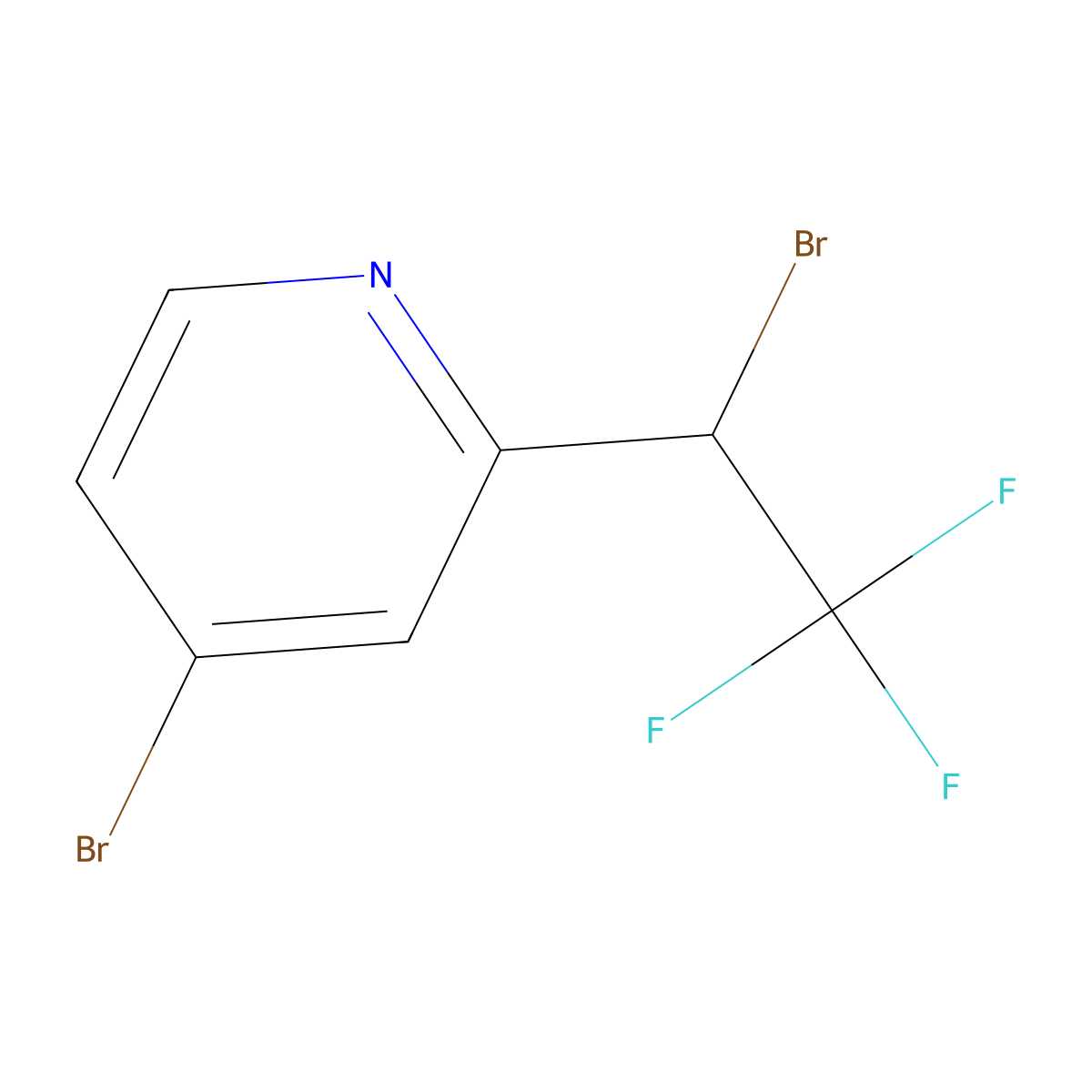 4-Bromo-2-(1-bromo-2,2,2-trifluoroethyl)pyridine molecular structure, CAS 1333319-60-0