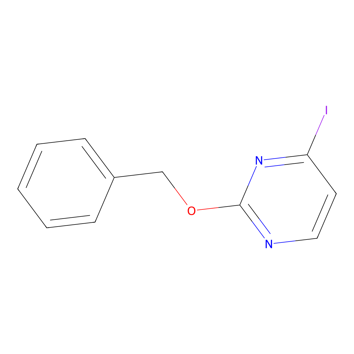 2-(Benzyloxy)-4-iodopyrimidine molecular structure, CAS 1333319-69-9