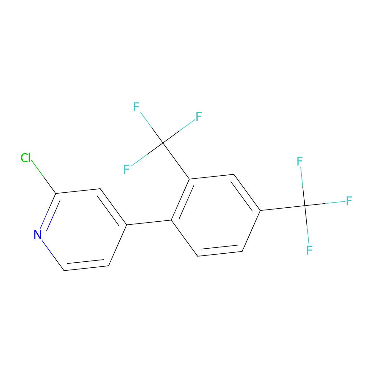 4-(2,4-Bis(trifluoromethyl)phenyl)-2-chloropyridine molecular structure, CAS 1333319-73-5