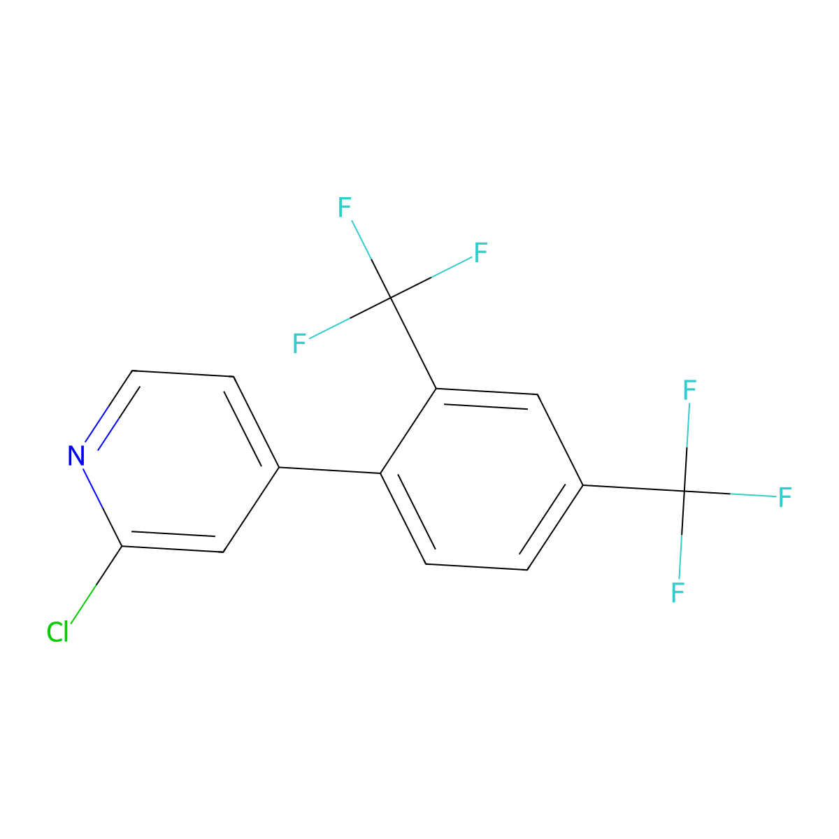 4-(2,4-Bis(trifluoromethyl)phenyl)-2-chloropyridine molecular structure, CAS 1333319-73-5